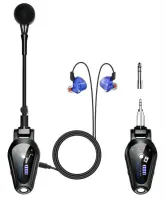 Беспроводной микрофон для саксофона kimafun km-u307-1 - беспроводной 600-920 мгц ненаправленный конденсаторный микрофон для саксофона со встроенным внутриушным мониторингом, реверберацией и записью