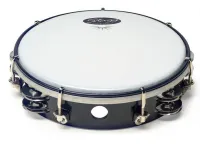 STAGG TAB-208P-BK 8" тамбурин, пластиковый корпус, 2 ряд колокольчиков, отделка под дерево, цвет: черный (BK)