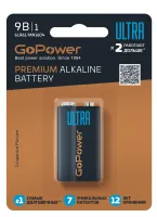 00-00026400 Ultra Элемент питания Крона 6LR61 BL1 Alkaline 9В, GoPower