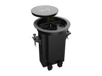 Лючок врезной в стол Wize Pro [WRTS-RRSX-B] моторизованная крышка с беспроводной QI зарядкой, розетка 220В -1 шт, 4 отверстия keystone для модулей WRTS-RR, черный