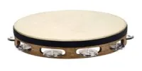 Meinl tah1wb  тамбурин деревянный однорядный 10", натуральная кожа, сталь, цвет walnut brown