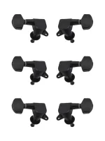 J-02-BK-3+3 Колки для гитары 3+3, черные, Metallor