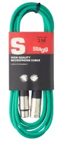 STAGG SMC3 CGR - микрофонный шнур, xlr-xlr, длина 3 метра, цвет зеленый