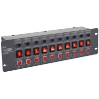 Showtec DJSwitch 10 -10Way Switchpanel Блок выключателе на 220 в и 10 каналов, На передней панели 10, шт