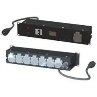 Eds rc 708.1v  рэковый дистр питания, schuko 16а х 8 шт, вольтметр, фаза, включение.кабель 2 м