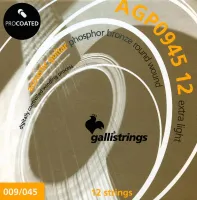 (9-45) GALLI STRINGS AGP0945-12 - струны для акустической, 12 струнной гитары, фосфорная бронза.