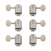 GIBSON Deluxe White Button Tuner Set, Vintage Nickel набор винтажных колков для электрогитар Gibson