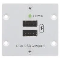 Блок питания Kramer Electronics [W-2UC/EU(B)] для двух мобильных устройств с разъемом USB с общей нагрузкой до 4А