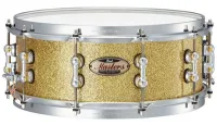 Snare drum Pearl Masters Maple Reserve MRV1465S/C347 - Малый барабан 14x6.5 дюймов толщиной 5+5 мм из 4 слоев клена с кленовыми усиливающими кольцами и легкими ободами FatTone для мягкого открытого классического звука. Цвет #347 Золотые искры Бомбея