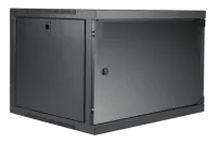 Caymon EPR409/B Шкаф телекоммуникационный настенный 19''. Поставляется в полностью собранном виде. Материал сталь. Передняя дверь из закаленного стекла.  Монтажная высота 9U. Габаритные размеры, мм (Ш x В x Г): 540 x 483 x 444.  Масса 15,6 кг. Цвет черный
