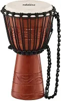 MEINL NINO-ADJ2-S Джембе 8" деревянный, серия  Water Rythm, цвет коричневый, ручной орнамент NINO-ADJ2-S