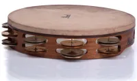 Symphonic tambourine Pearl PETM-1018GC - 10 inch tambourine with a skin head and 18 copper and nickel silver plates in two rows