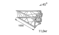 ИМЛАЙТ Q2/35-20 Стыковочный угол 45 градусов, 350x350мм, d50x3 \ d28x2мм. Крепежный размер 230х230мм, М12.