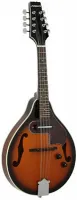 ARIA AM-20E BS - электроакустическая мандолина, вехняя дека: ель, задняя дека и обечайка: махогон, гриф: махагон, накладка грифа и струнодержатель: палисандр, звукосниматель магнитный, регулировки громкость, тон, цвет: Коричневый санберст
