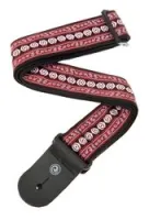 Planet waves 50a13  world tour гитарный ремень 50 мм, рисунок "henna", красный, кожанные наконечники