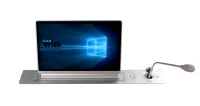 Моторизированный выдвижной монитор Genuis Voice Wize Pro [WR-17GV] 17,3" с лифтом для микрофона, наклон 0-30°, толщина корпуса 9мм,габаритные/установочные размеры 690х95х724/684х87мм, центральное/дистанц. управление, Full HD,серебр.