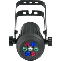 SILVER STAR YG-LED363 apari SPOT (18') Светодиодный прожектор, 7LED, RGBW смешение цветов, 2R+ 2G + 2B + 1W х 1Вт Luxeon LED диодов, Линза 7в1, оптика 18°, управление DMX-512 - 4/10 каналов, авто режим, цветовые макросы, строб-эффект, диммер, 13 Вт. 153x6