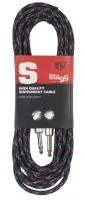 STAGG SGC6VT BK - высококачественный "твидовый" гитарный шнур Jack-Jack, металлические PRO -разъемы, длина 6 метров, черного цвета.