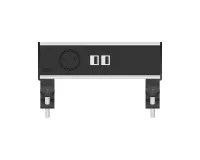 ABL 2A20F1F4- Настольная розеточная станция серии Flexi с 1 розеткой, 2xUSB-A и 1 слотом для IMP, черная с серебристым (2A200117)
