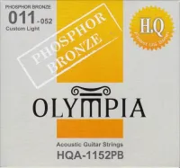 Olympia HQA 1152PB High Quality Acoustic 80/20 Phosphor Bronze струны для акустических гитар, 6 струн, натяжение Custom Light, сердечник америк.сталь,калибры .011, .015, .022w, .032w, .042w, .052w