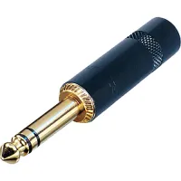 Rean NYS228BG- 3-х контактный (Стерео) разъём Jack 1/4" (6,3 мм) "папа"