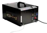 LE MAITRE G-Force 2 DMX. Генератор дыма. Мощность: 1 800Вт. Емкость для размещения канистры 5 литров . Управление DMX-512, опции: проводной ПДУ. Производительность 416 м3/мин. Габаритные размеры (ШхВхГ): 410х290х200мм. Масса: 12кг