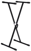 ECO KS018 black "X"-cтойка под клавишные инструменты, Высота: 20-99см, Ширина: 30-100cм, максимальная нагрузка: 40кг, цвет: матовый черный, вес:3,8кг, 6шт в коробке размером: 26x26:101cм