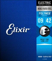 Elixir 12000 polyweb  струны для электрогитары super light 09-42