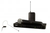 SHURE BLX1288E/MX53 M17 двухканальная радиосистема с ручным и ушным микрофонами: SM58 и MX153, 662-686 МГц. Черный