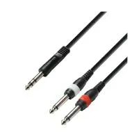Adam hall k3 yvpp 0600 - кабель аудио trs (jack) stereo 6.3 mm - 2 х trs (jack) mono 6.3 mm, 0.22 мм2, 6 м