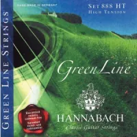 Classical guitar string set Hannabach Green Line E888HT - Handmade strings. Magnesium-copper wound basses. Hard tension.