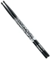 TAMA 7A-F-BS барабанные палочки, дуб, черные с серебристым пламенем, наконечник конический деревянный