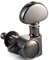 CHALLER M6RUL Vintage (арт. 10110620) - колки для электрогитары , серия M6 Vintage, 6-слева, винтажные металлические лепестки крутилок, отделка - рутений (серый металл), соотношение 1:16, диаметр отверстия 9,8 мм, машинной полировки. (Старый артикул: 5645