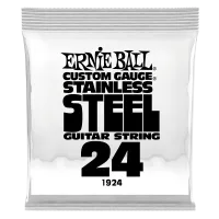 Ernie Ball 1924  струна одиночная для электрогитары, Серия Stainless Steel, Калибр: 24, Сердцевина: шестигранник; сталь, покрытая оловом, Обмотка: