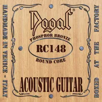 Acoustic guitar string set Dogal RC148H - Galvanized steel trebles and bass with phosphor-bronze winding on round core. Thickness .010-.047 inch.