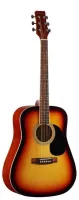 MARTINEZ W - 11 / SB - «Вестерн» , верхняя , нижняя дека и обечайка - липа , накладка - палисандр, цвет санберст