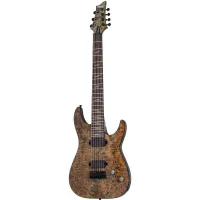 SCHECTER OMEN ELITE-7 MS CHAR - электрогитара, 24 лада, мультимензур, корпус: махагон c топом из капа, гриф: клён, накладка: палисандр, звукосниматели: HH Schecter Diamond Heretic, регулировки: громкость, тон, 5-ти позиционный переключатель, цвет: Charcoa