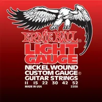 P02208 Nickel Wound Light Комплект струн для электрогитары, никель, 11-52, Ernie Ball