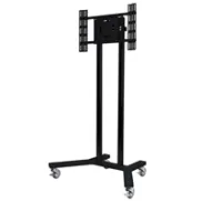 B-Tech BT8504/BB - Стойка-тележка для одного до 65" ЖК-монитора, цвет - черное основание/черные штанги
