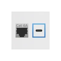 ABL 2T0110DC- Сдвоенный модуль подключения IMP 1xRJ45 Cat6A, USB-C, белый