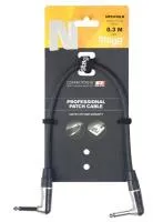 STAGG NPC030LR - гитарный патч шнур, jack-jack, угловой, длина 30см.