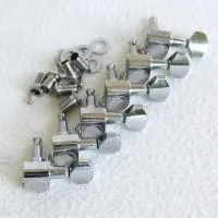 MH102-6R-CR колки для электрогитары, 6 в ряд, правые, хром, под отверстие 10 мм, втулки и шурупы в комплекте, Donlis