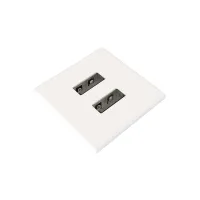 Kondator 935-PM31W- Встраиваемая квадратная металлическая зарядная станция серии Powerdot с 2xUSB, белый