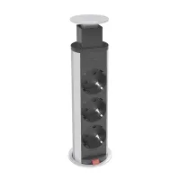 Kondator 935-P630- Встраиваемая выдвижная розеточная станция PopUP серии Axessline с 3 розетками, черная