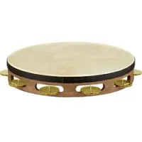 Meinl tah1v-wb  тамбурин деревянный 10" vintage, однорядный, джинглы из кован меди, кожан мембрана