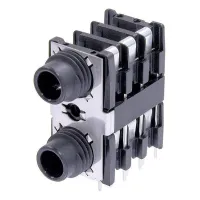 Neutrik NSJ12HF-1 двойной панельный разъем Jack 6.3мм TRS (стерео) гнездо, для установки на вертикал