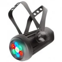 SILVER STAR YG-LED363 apari SPOT (35') Светодиодный прожектор, 7LED, RGBW смешение цветов, 2R+ 2G + 2B + 1W х 1Вт Luxeon LED диодов,  Линза 7в1, оптика 35°,  управление DMX-512 - 4/10 каналов, авто режим, цветовые макросы, строб-эффект, диммер, 13 Вт. 153