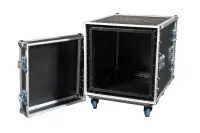 ИМЛАЙТ RCC9-600-10U-AS-GR Рэковый кейс 10U, глубина 600мм, DIN рейка с 2-х сторон на раме АНТИ-ШОК, ламинированная фанера 9мм, с колесами d100мм, 2-а колеса с тормозом. GR-гравировка логотипа по согласованному чертежу.