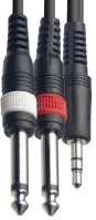 FORCE FLC-38/2 - аудио шнур мини стерео джек папа - 2 моно джек папа, длина 2 метра