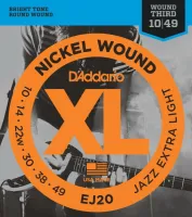 D`ADDARIO EJ-20  струны для эл.гит. Jazz Extra-Light, никель, 10-49